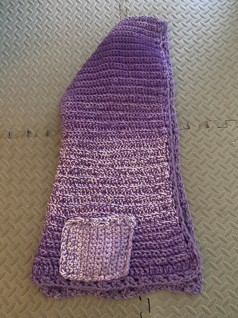 Handmade Long Women Pocket Scarf Purple